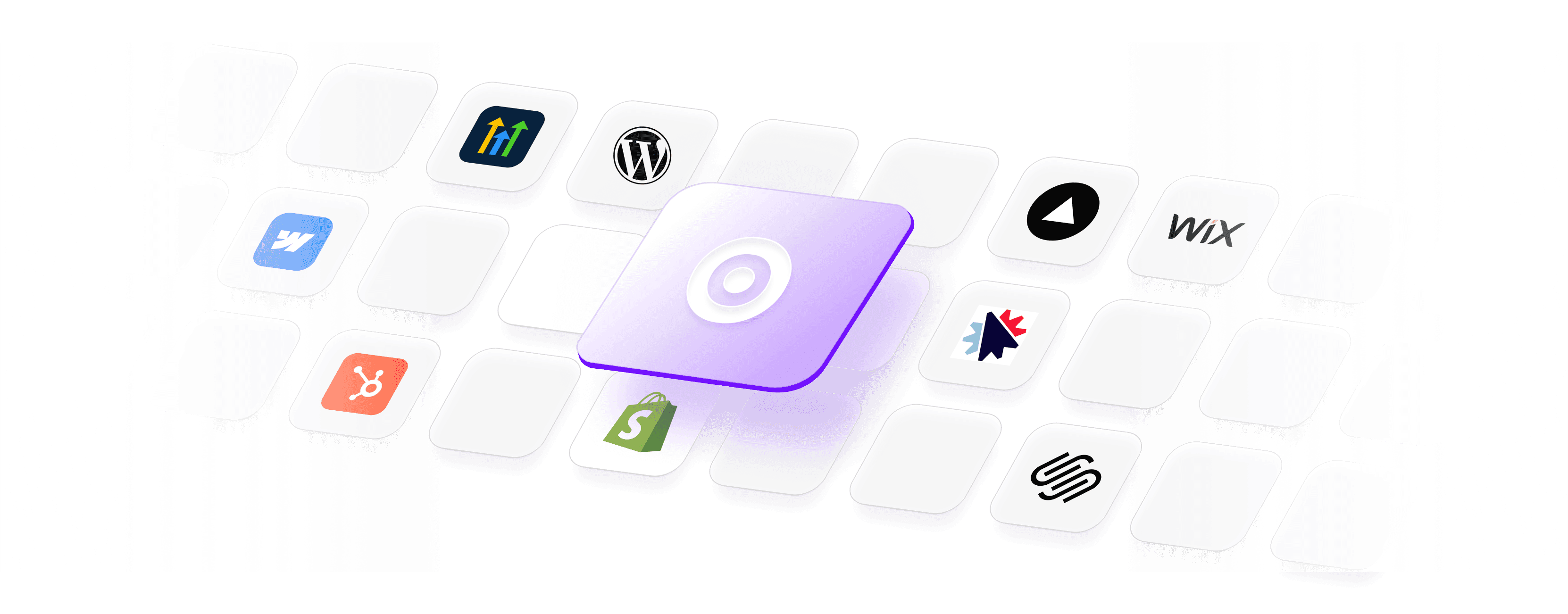 Works with Webflow, Shopify, HubSpot, Wix, Squarespace, WordPress and more