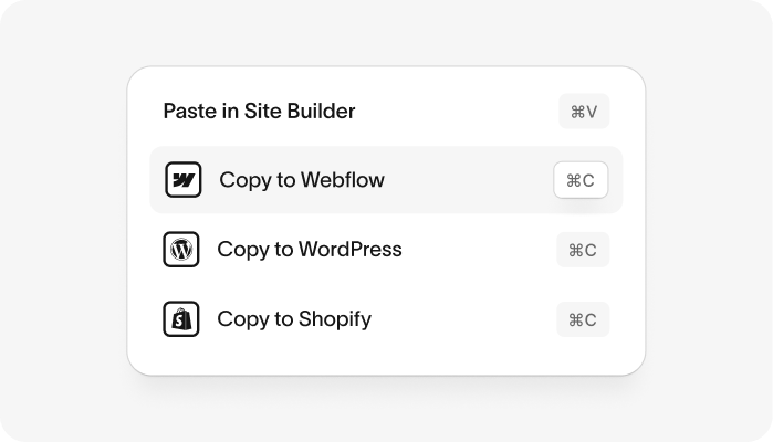 Dashboard showing embed code snippet to copy
